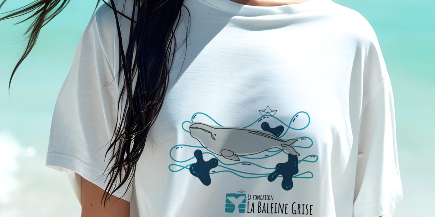 design de tshirt baleine grise