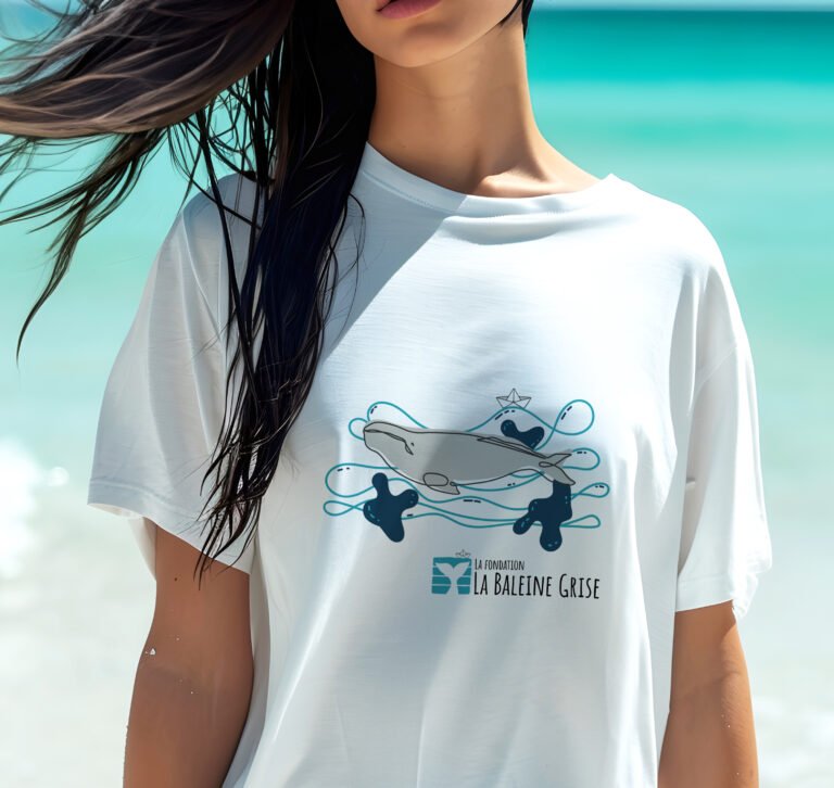 design de tshirt baleine grise